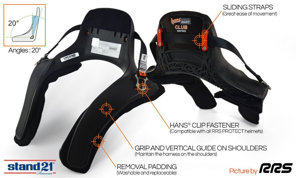 Stand 21 HANS® Club Series FHR – FIA 8858-2010 20° Frontal Head Restraint - Race Rally Supplies