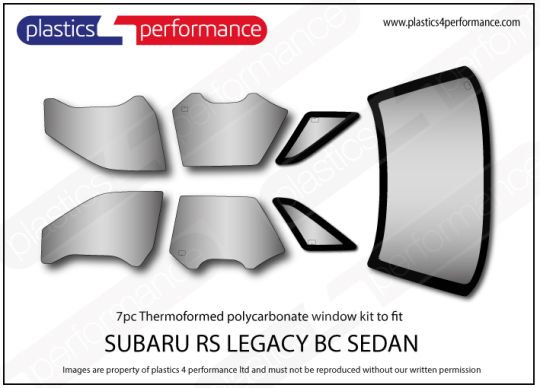 SUBARU - Legacy BC Sedan - Lexan Polycarbonate window kit - Race Rally Supplies