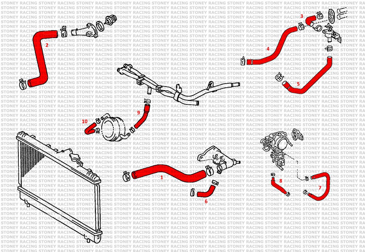 Toyota Celica GT 2.0 ST202 Silicone Radiator Coolant Hose Kit - Race Rally Supplies