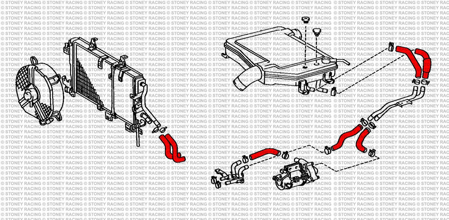 Toyota Celica GT4 ST185 RC/CS Silicone Charge Cooler Radiator Hose Kit - Race Rally Supplies