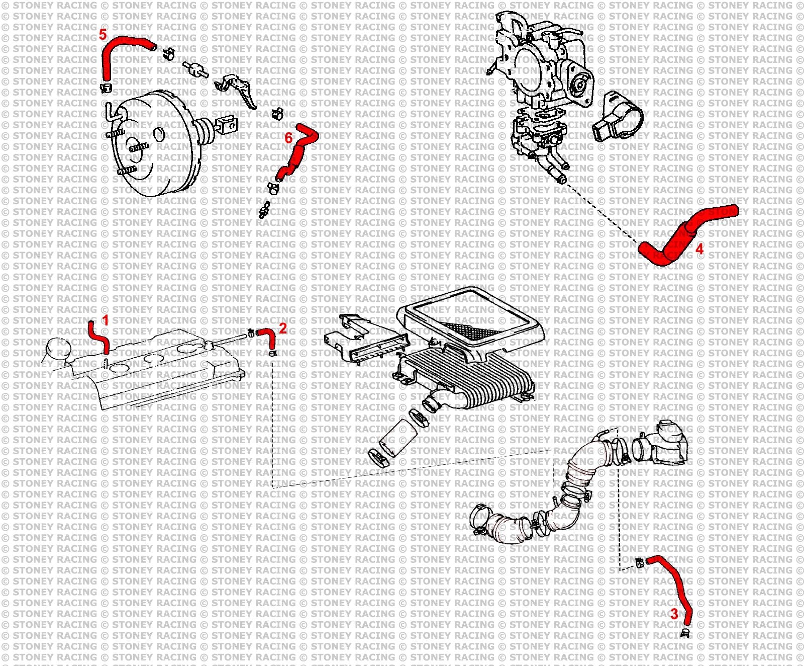 Toyota Celica GT4 ST185 Silicone Breather/Vacuum Hose Kit - Race Rally Supplies