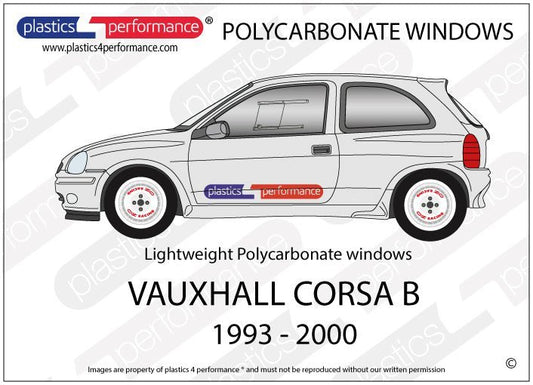 VAUXHALL - Corsa B - Lexan Polycarbonate window kit - Race Rally Supplies