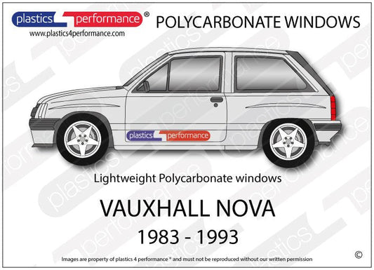 VAUXHALL - Nova - Lexan Polycarbonate window kit - Race Rally Supplies