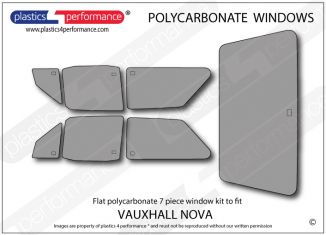 VAUXHALL - Nova - Lexan Polycarbonate window kit - Race Rally Supplies
