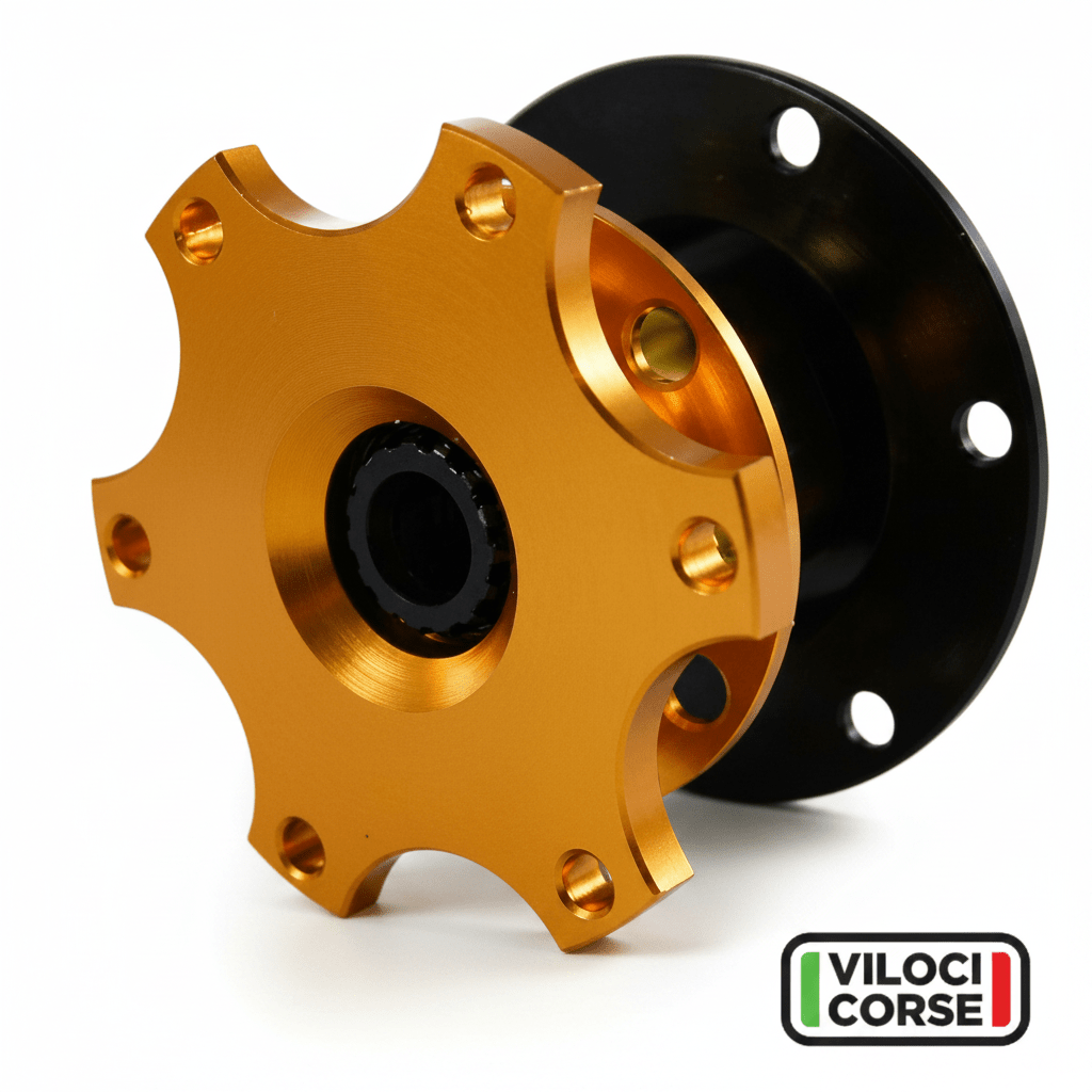 Viloci Corse Quick Release Hub Gold | Steering Wheel Boss - Race Rally Supplies