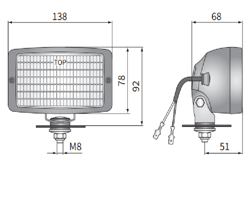 WESEM LPR6.27381.01 Reflector, Industrial & Agricultural Work Light - Race Rally Supplies
